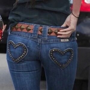 ISO Frankie B Heart Studded Pocket Jeans/Heart of Steel